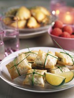 Appetizer recipe: Goat cheese and basil parcels
