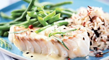 Easy recipe: Cod fish with wild rice and green beans