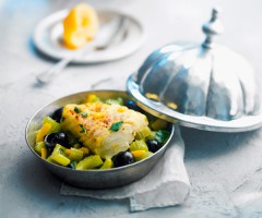 Oriental recipe: Cod tajine with lemon confit and celery