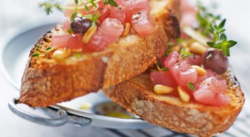 Easy starter: Tuna and black olive tartines