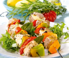 Gourmet recipe: Lamb and swordfish skewers