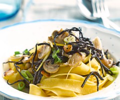 Easy recipe: Papardelle with mushrooms and hijiki seaweed