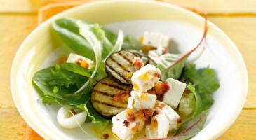 Easy recipe: Grilled eggplant, lychee and feta salad