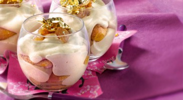 Gourmet dessert: chestnut tiramisu in verrine glasses