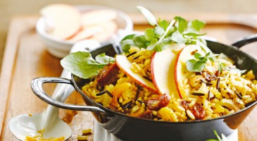 Gourmet recipe: Stir-fried rice with chorizo and apples