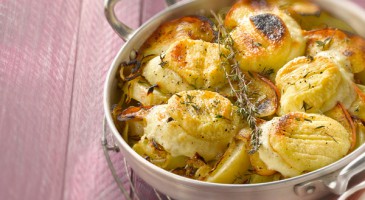Gourmet recipe: Apple and potato gratin with goat cheese