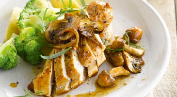 Healthy recipe: Chicken with mushrooms, potatoes and broccoli