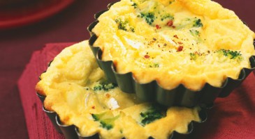 Gourmet recipe: Broccoli and camembert individual quiches
