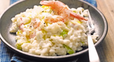 Asian twist to this Italian classic: Curry and shrimp risotto