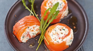 Festive recipe: Salmon and crab rolls with carrots