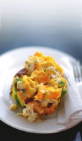 Gourmet recipe: Scrambled eggs with bell pepper and ham