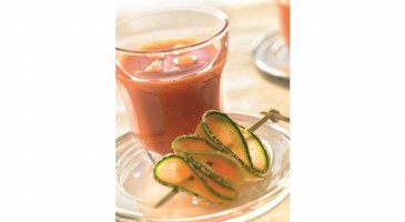 Gourmet recipe: Tomato gazpacho with melon skewers