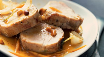 Gourmet recipe: Pork tenderloin with candied orange, honey and pine nuts